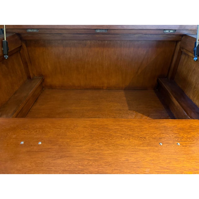New Carved Cherry Wine Cabinet Bar With Flip-Top For Sale In New York - Image 6 of 9