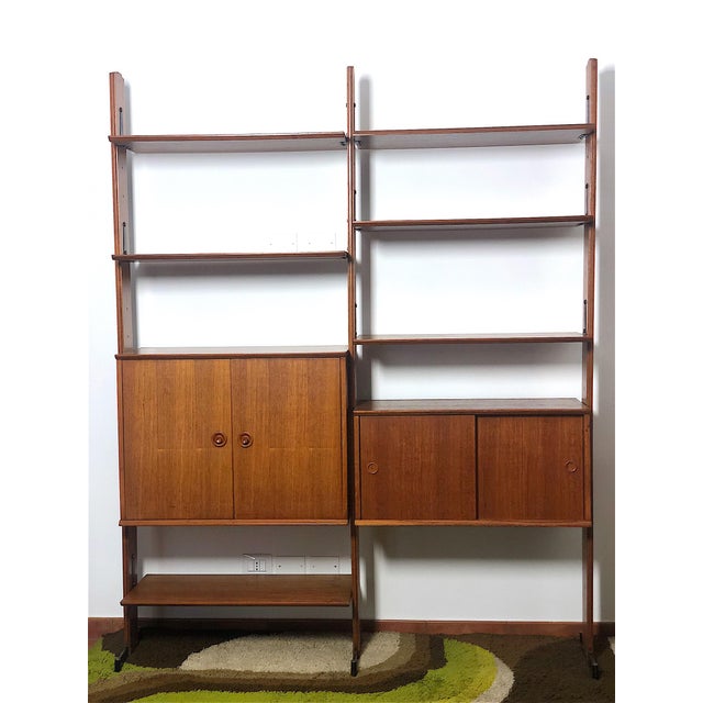 Mid-Century Modern Vintage Two-Bay Bookcase, 1960s For Sale - Image 3 of 17