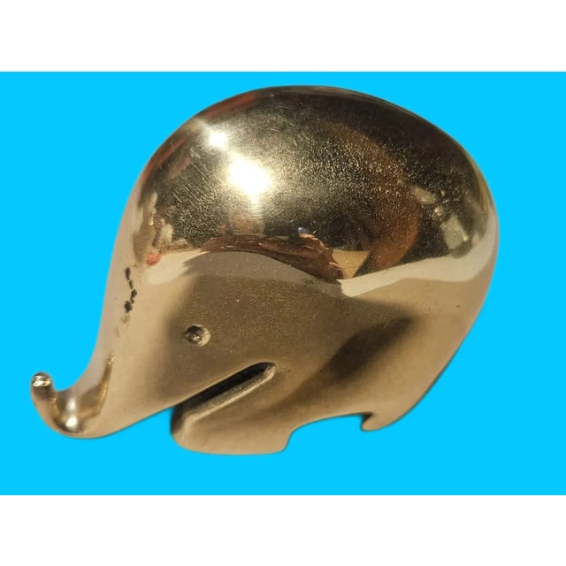 Vintage Brass Paperweight Elephant by Luigi Colani, 1983 For Sale - Image 6 of 6
