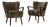 1940s Mid-Century Modern Green Wood Pair of Club Chairs For Sale