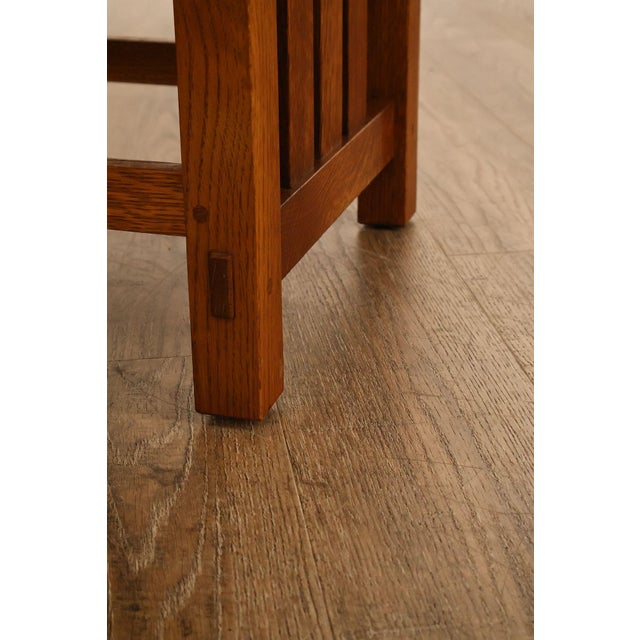 Brown Stickley Mission Collection Oak Spindle Footstool For Sale - Image 8 of 18
