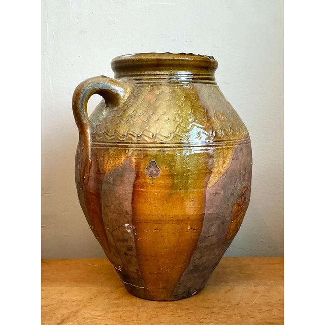 Vintage Glazed Terracotta Jar For Sale - Image 11 of 12