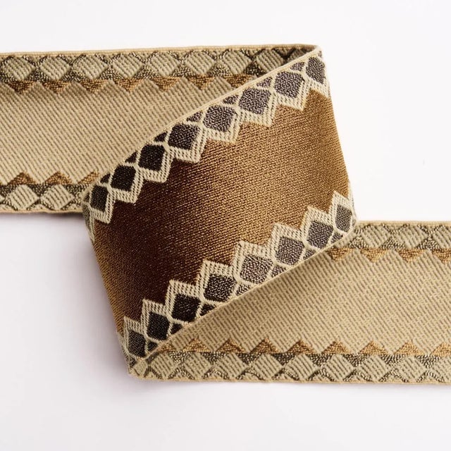 Contemporary SAMPLE - Schumacher Allure Metallic Tape In Copper For Sale - Image 3 of 4