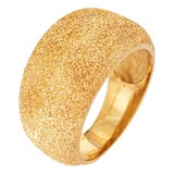 80s Portuguese Shimmer Ring 19k Yellow Gold Dome Band Sz 7.25 Fine Jewelry For Sale