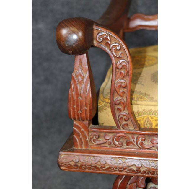 1960's Chinoiserie Style Carved Savonarola Chair For Sale - Image 10 of 10