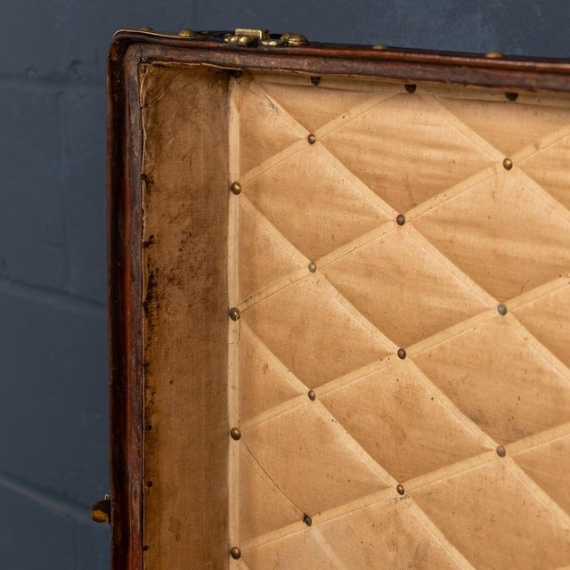 Louis Vuitton Antique 20th Century Malle Haute Trunk in Orange Vuittonite Canvas from Louis Vuitton, France, 1900s For Sale - Image 4 of 18