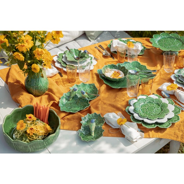 Bordallo Pinheiro Bordallo Pinheiro Cineraria Leaf Pitcher with Birds For Sale - Image 4 of 4