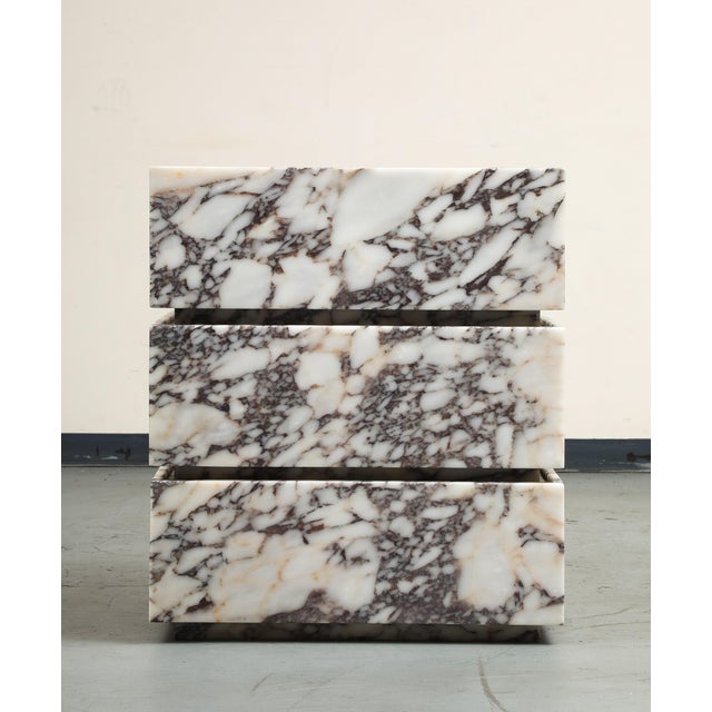 Modern Calacatta Viola Marble Vanity With Drawers & Integrated Sink For Sale - Image 3 of 15
