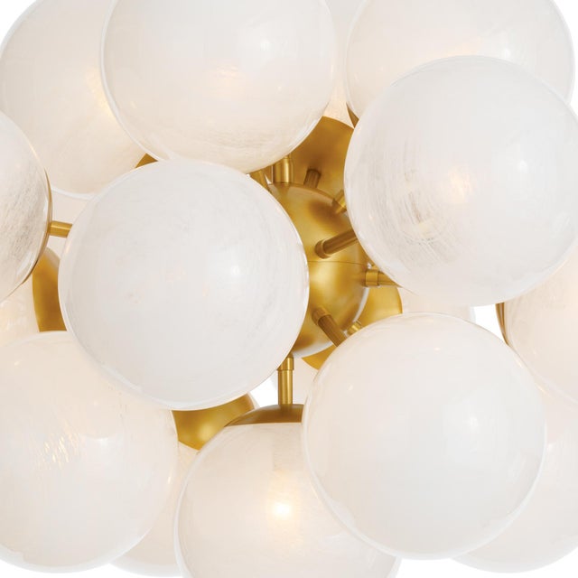 2020s Shine Globe Chandelier, Natural Brass with Swirl Glass For Sale - Image 5 of 9