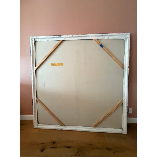 Abstract Oil Painting, Large Canvas - Artist Unknown For Sale - Image 4 of 4