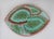 English majolica large begonia leaf oval platter, circa 1880. Oval 1/2" deep foot rim. Lilac, brown, green & blue....