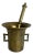 Antique Heavy Brass Mortar and Pestle Set For Sale