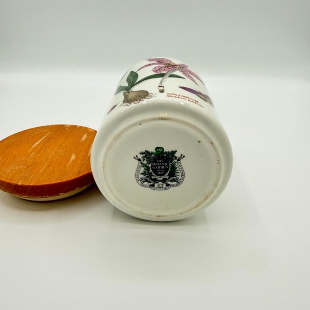 Wood Vintage Portmeirion Botanic Garden Ceramic Kitchen Canisters - A Pair For Sale - Image 7 of 9