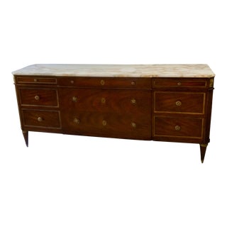 Early 20th Century Antique French Louis XVI Directoire-Style Marble Top Dresser For Sale