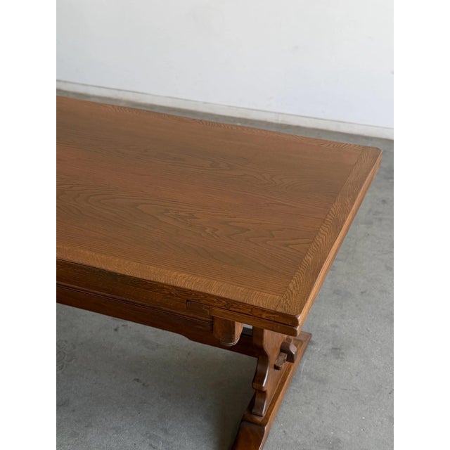 Vintage Carved Trestle Dining Table For Sale - Image 10 of 12