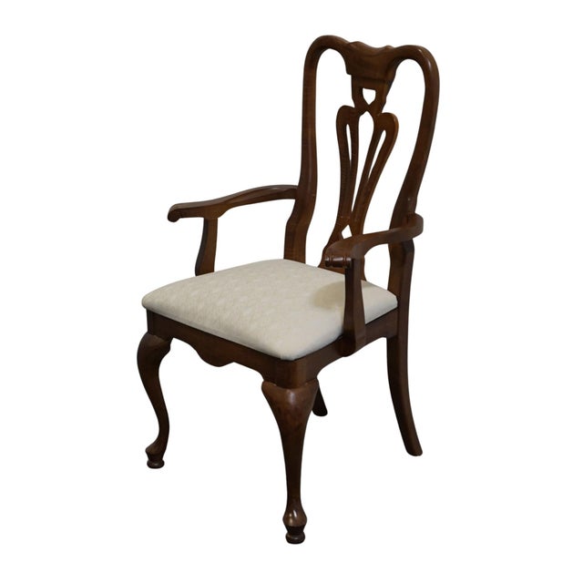 AMERICAN DREW Solid Cherry Traditional Style Pierced Splat Back Dining Arm Chair 40" High 24" Wide 22" Deep Seat: 18" High...