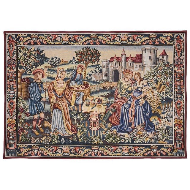 This beautiful tapestry is woven on a jacquard loom by skilled weavers, keeping alive the centuries old tradition of...