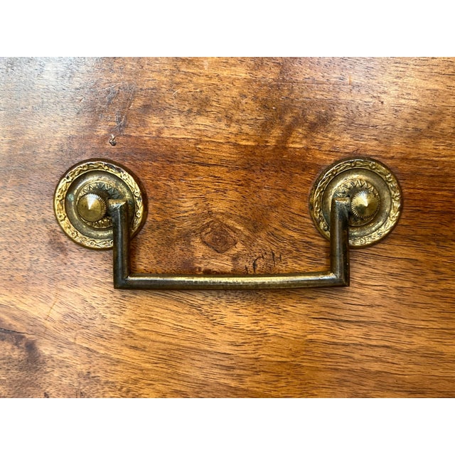 19th Century Empire Drop-Front Oak Secretary Desk or Abattant, Chest France For Sale - Image 11 of 18