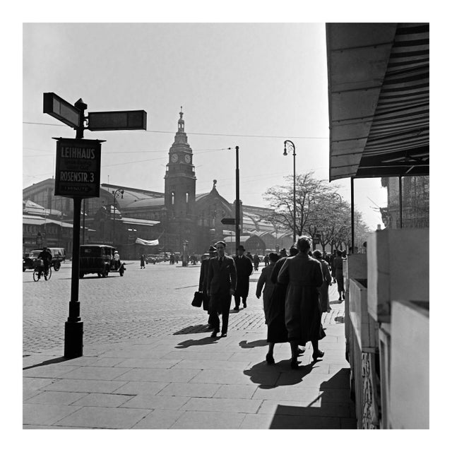 Hamburg Main Station With Passers By, Germany 1938, Printed 2021 For Sale