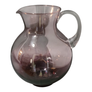 Vintage Art Glass Amethyst Purple Large Cocktail Margarita Water Pitcher
