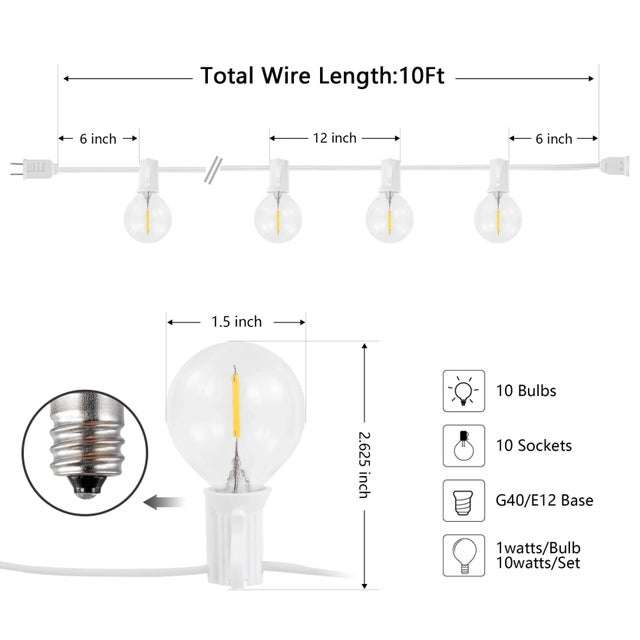 Transform your outdoor space into a captivating oasis with the Chiera outdoor string light. Featuring ten luminous lights...