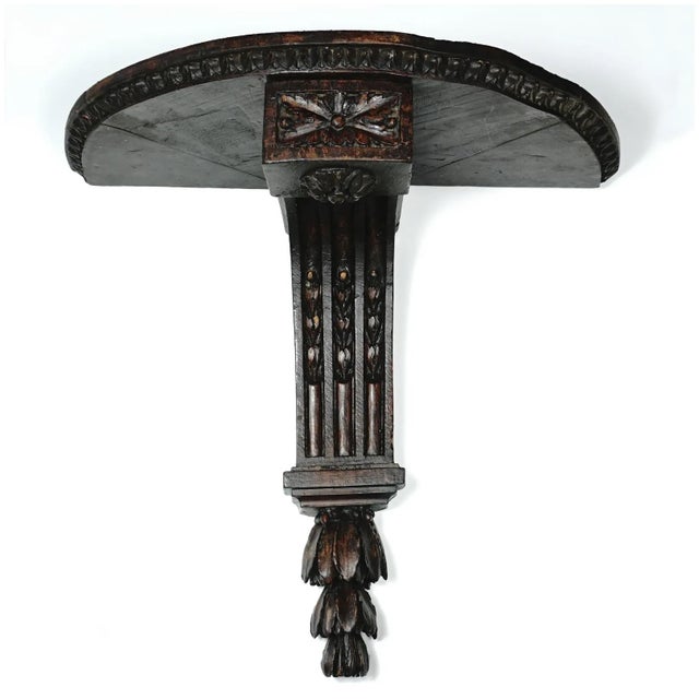 Pair of Antique French Carved Wood Corbel Wall Shelves Neoclassical Acanthus For Sale - Image 4 of 8