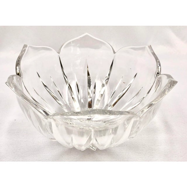 Glass Mid-Century Vannes Crystal Floral Design Bowl For Sale - Image 7 of 9