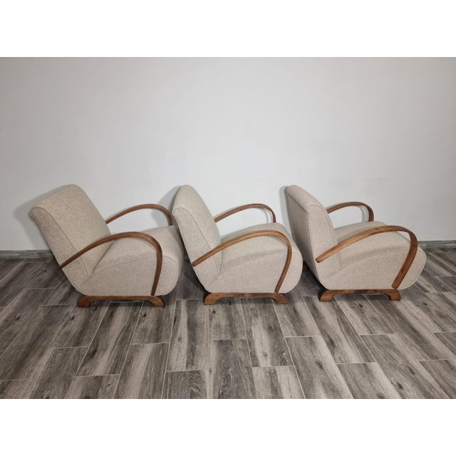 Lounge Chairs by Jindrich Halabala, 1940s, Set of 3 For Sale - Image 15 of 18