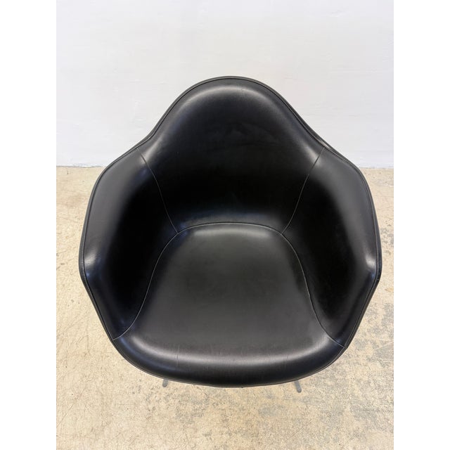 Herman Miller Black Naugahyde Arm Chair by Charles and Ray Eames, 1950 For Sale - Image 11 of 16