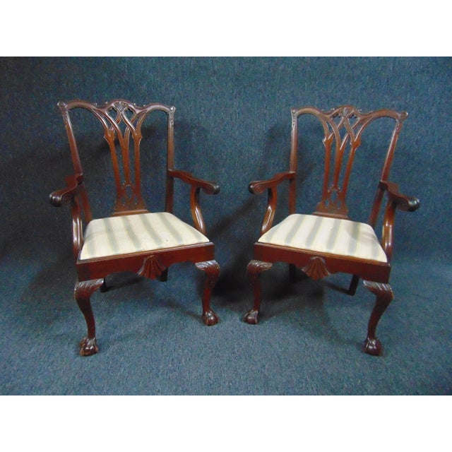 Brown Philadelphia Centennial Chippendale Carved Mahogany Dining Chairs - Set of 6 For Sale - Image 8 of 11