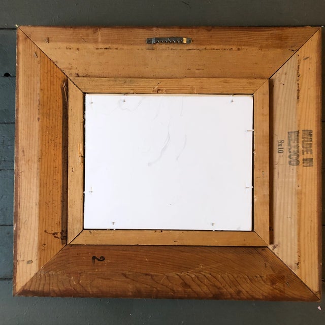 1950s Original Vintage Female Nude Watercolor Study Painting 1950’s Carved Wood Frame For Sale - Image 5 of 6