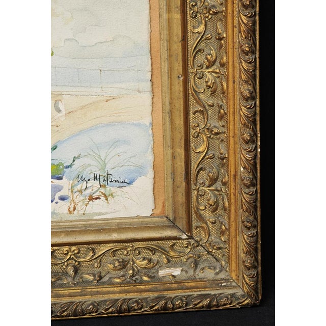 Ugo Matania, Mediterranean Landscape, Original Watercolor For Sale - Image 9 of 12