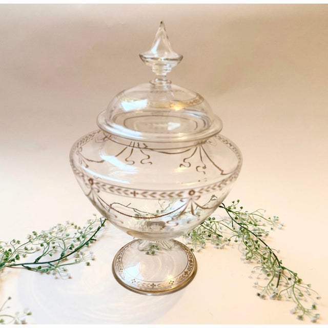Gold Antique Art Nouveau Glass Bowl, 1890s For Sale - Image 8 of 8