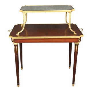 French Dore' Bronze and Mahogany Directoire Dessert Tray Top Table For Sale