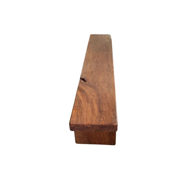 Sculptural Lychee Wood Long Bench Stunning Wood Textures, Modern Organic For Sale - Image 4 of 9