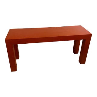 1970s Chunky Formica Orange Console Table For Sale