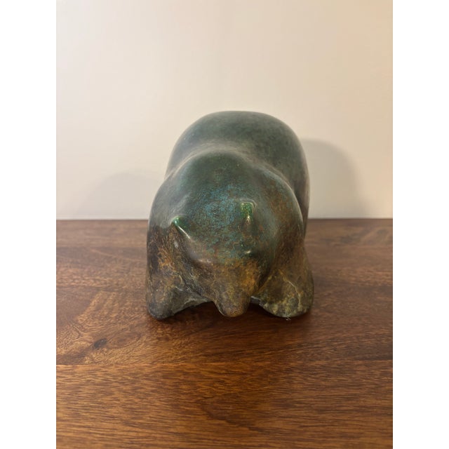 1970s Vintage Tony Evans Raku Ceramic Bear Sculpture - Signed Studio For Sale - Image 5 of 7