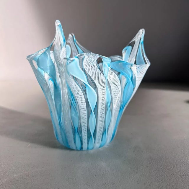 Murano Vintage Murano Glass Handkerchief Vase For Sale - Image 4 of 5