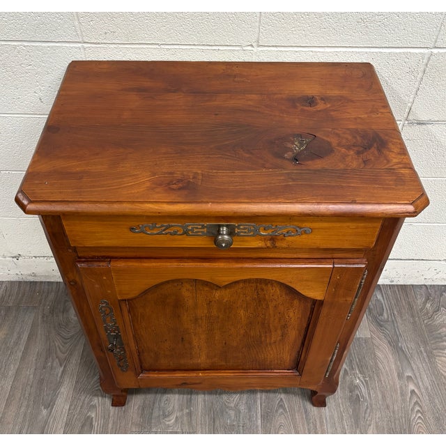 French Provincial Antique French Country French Louis XV Style Petite Pedestal Confiturier Cabinet For Sale - Image 3 of 17