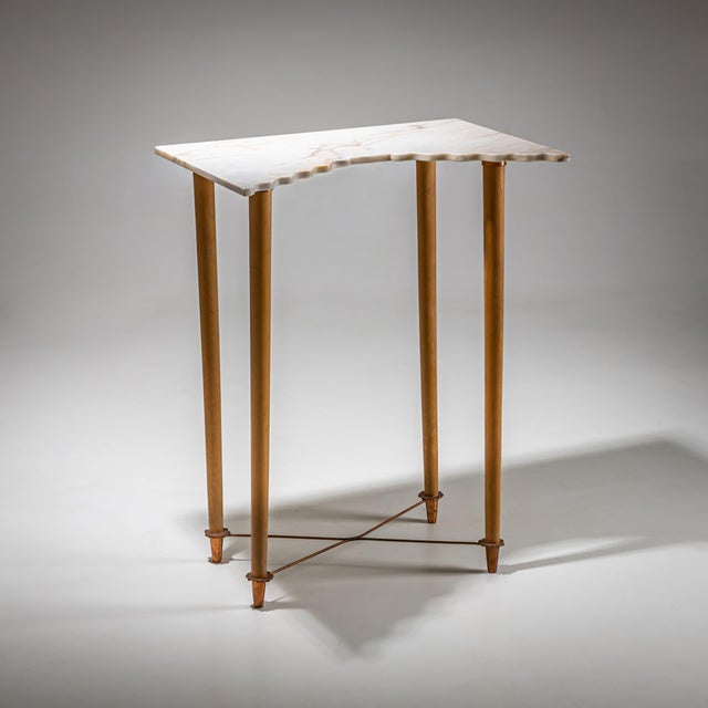 Mid 20th Century Mid 20th Century Pair of Wall Consoles with Marble Tops, attributed to Ugo la Pietra, Italy For Sale - Image 5 of 18