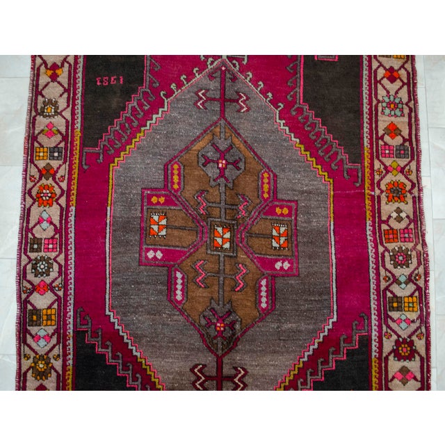 Vintage Hand Knotted Turkish Area Rug Large Runner Rug Gallerie Rug- 5′9″ X 16′3″ For Sale - Image 11 of 17