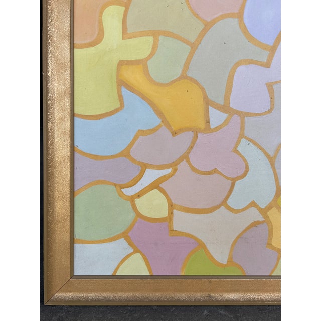 Paint Large Vintage Abstract Expressionist Geometric New York School 80s For Sale - Image 7 of 8