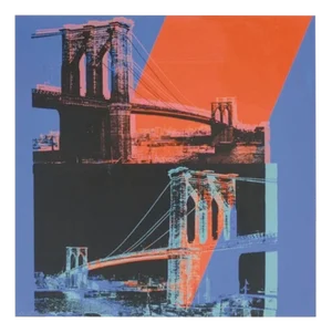 Andy Warhol, Brooklyn Bridge (Pink, Red, Blue), 1983/2022, Digital Print