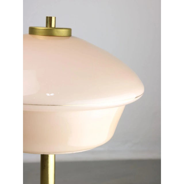 Mid-Century Brass & Glass Table Lamp For Sale - Image 10 of 12