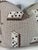 Custom pair of 22" pillows covered in Schumacher "Domino Epingle" in color brown. These pillows have tapered corners to...
