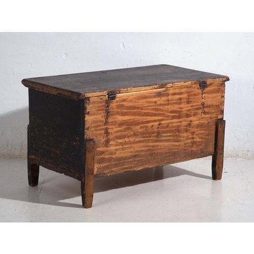 Antique Red Colored Trunk in Wood, 1870 For Sale - Image 11 of 12
