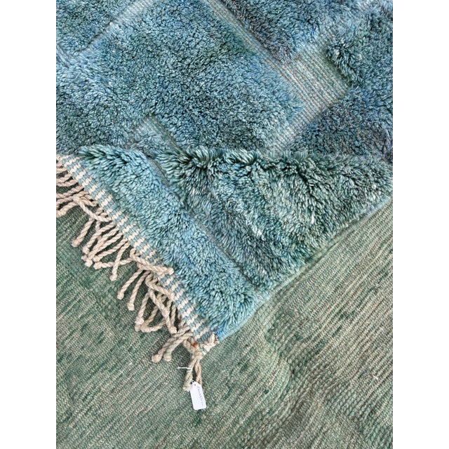 2020s Green Moroccan Modern Wool Rug For Sale - Image 5 of 10