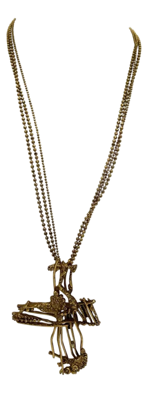 Christian Lacroix Gold Toned Brooch / Necklace
