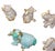 Herend Late 20th Century Set of Nine Herend Fishnet Porcelain Animal Figurines For Sale - Image 4 of 8