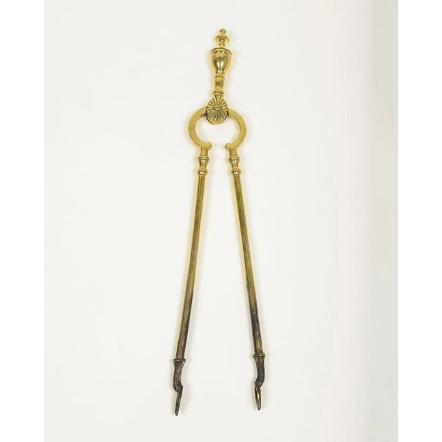 Set of 3 English Cast Brass Fire Tools For Sale - Image 4 of 9
